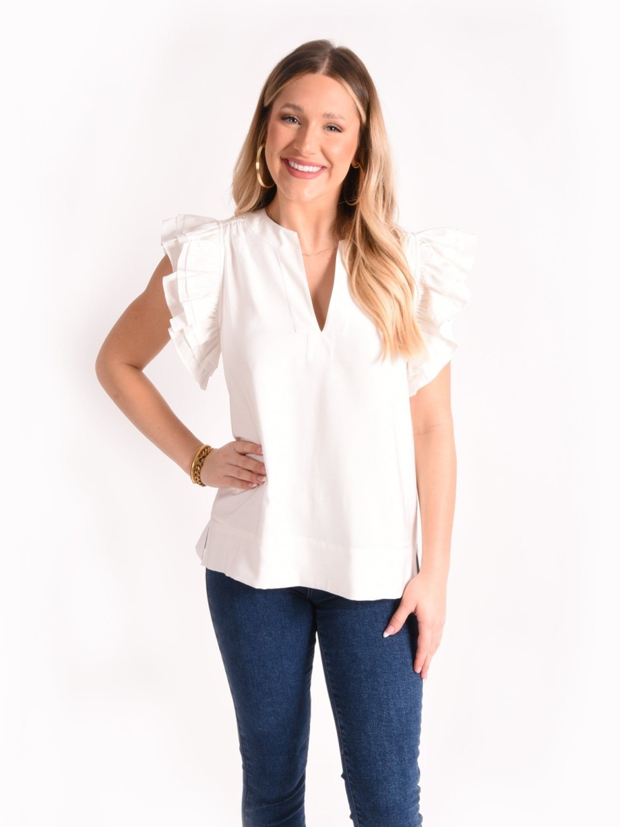 Women Emily McCarthy Tops | Maggie Top-Linen White