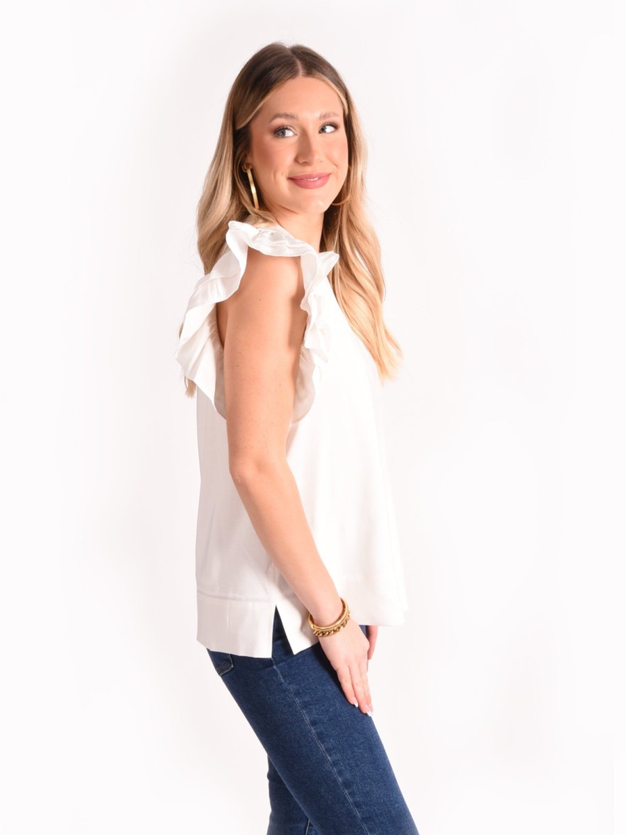 Women Emily McCarthy Tops | Maggie Top-Linen White