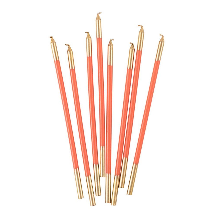 Home Caspari | Set Of Candles-Orange