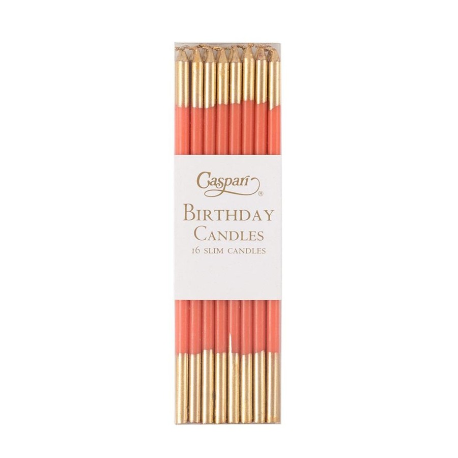 Home Caspari | Set Of Candles-Orange