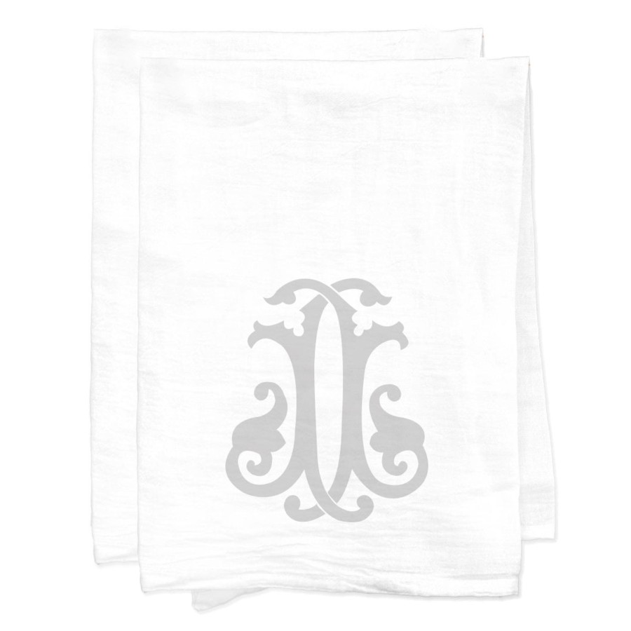 Home Lettees | 1-Letter Monogrammed Tea Towels-Set Of 2