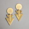 Women David Aubrey Jewelry | Geometric Triangle Brass Post Earrings