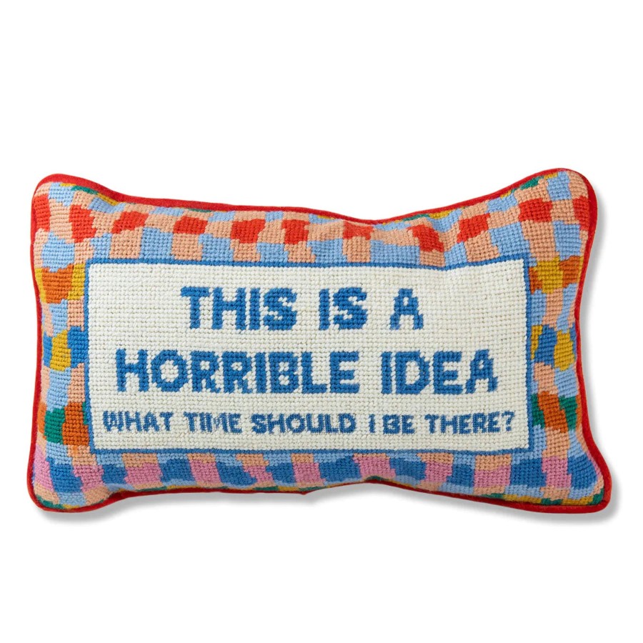 Home Furbish | Horrible Idea Needlepoint Pillow