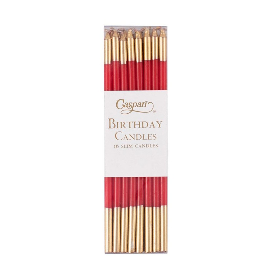 Home Caspari | Set Of Candles-Red