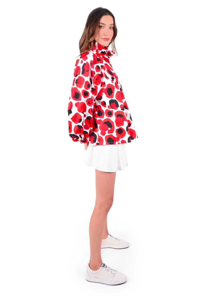 Women Emily McCarthy Tops | Stella Top-Red Collegiate Cheetah