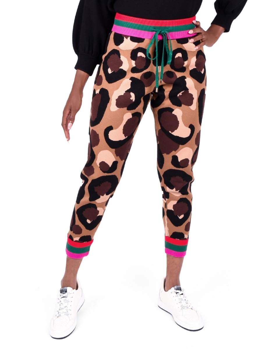 Women Emily McCarthy Bottoms | Downtown Jogger-Cocoa Spot Cheetah