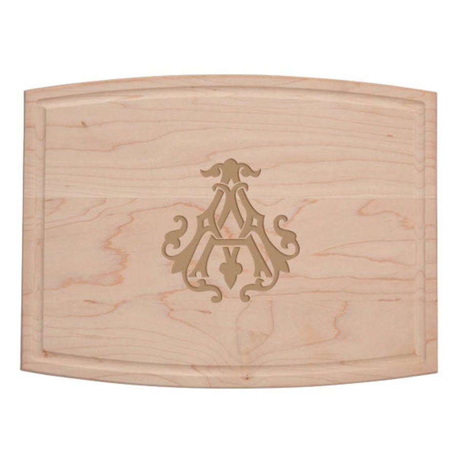 Home Maple Leaf at Home | 1-Letter Monogrammed Artisan Board (Rectangle)