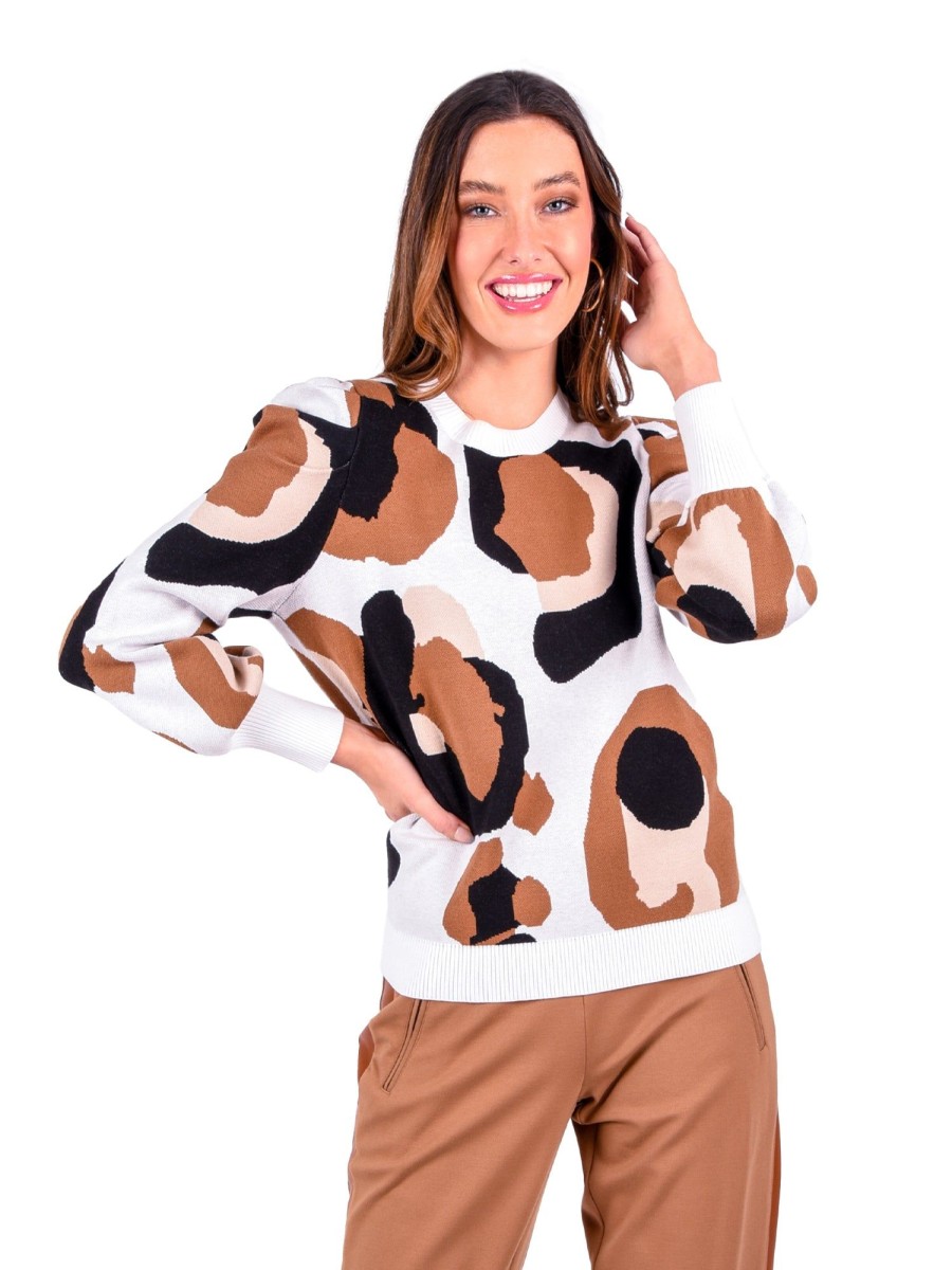 Women Emily McCarthy Sweaters & Outerwear | Julia Sweater-Classic Spot Cheetah