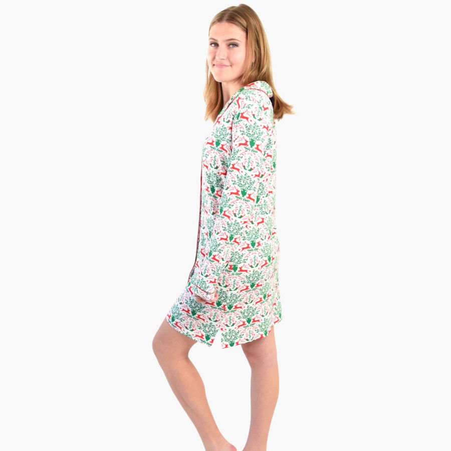 Women Emily McCarthy Sleepwear | Royal Reindeer Night Shirt