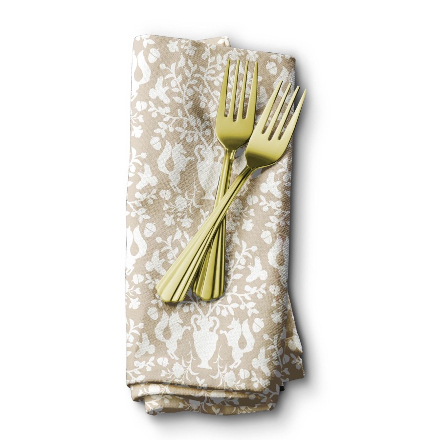 Home Printed Mint | Cloth Dinner Napkins-Royal Fox