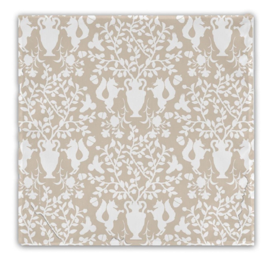 Home Printed Mint | Cloth Dinner Napkins-Royal Fox