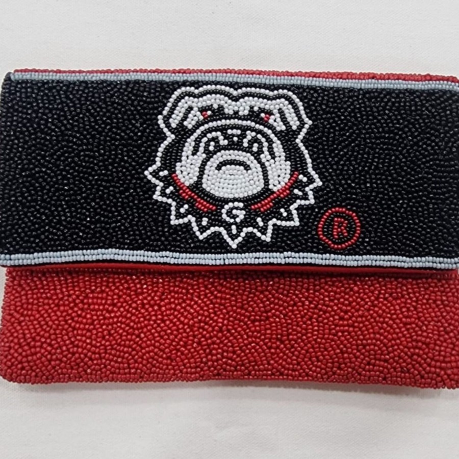 Women LA Chic | Georgia Bulldogs Beaded Mini Bag With Chain