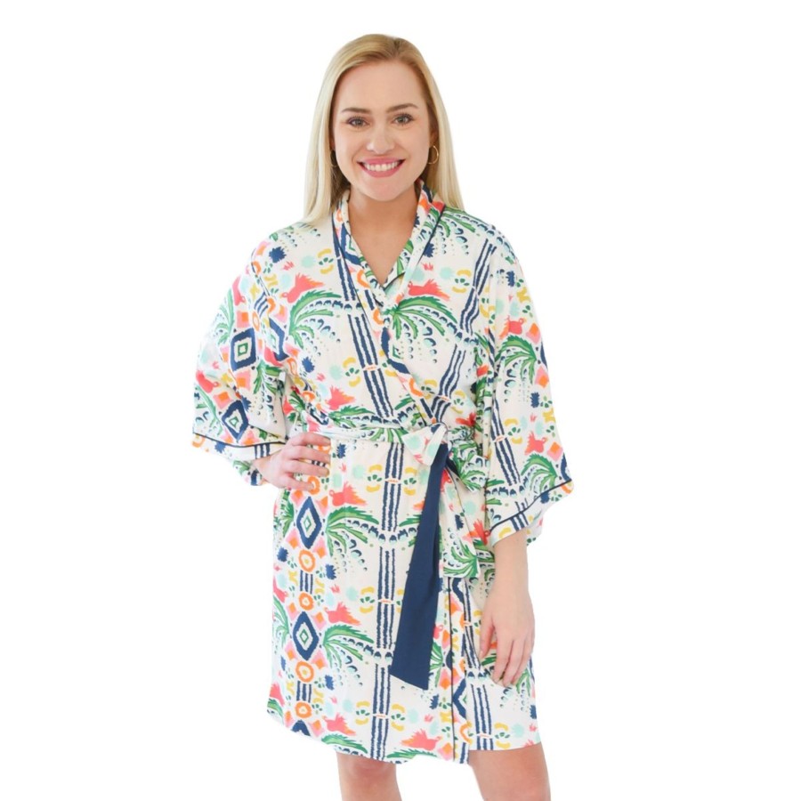 Women Emily McCarthy Sleepwear | Pima Dressing Gown-Jungle Ikat