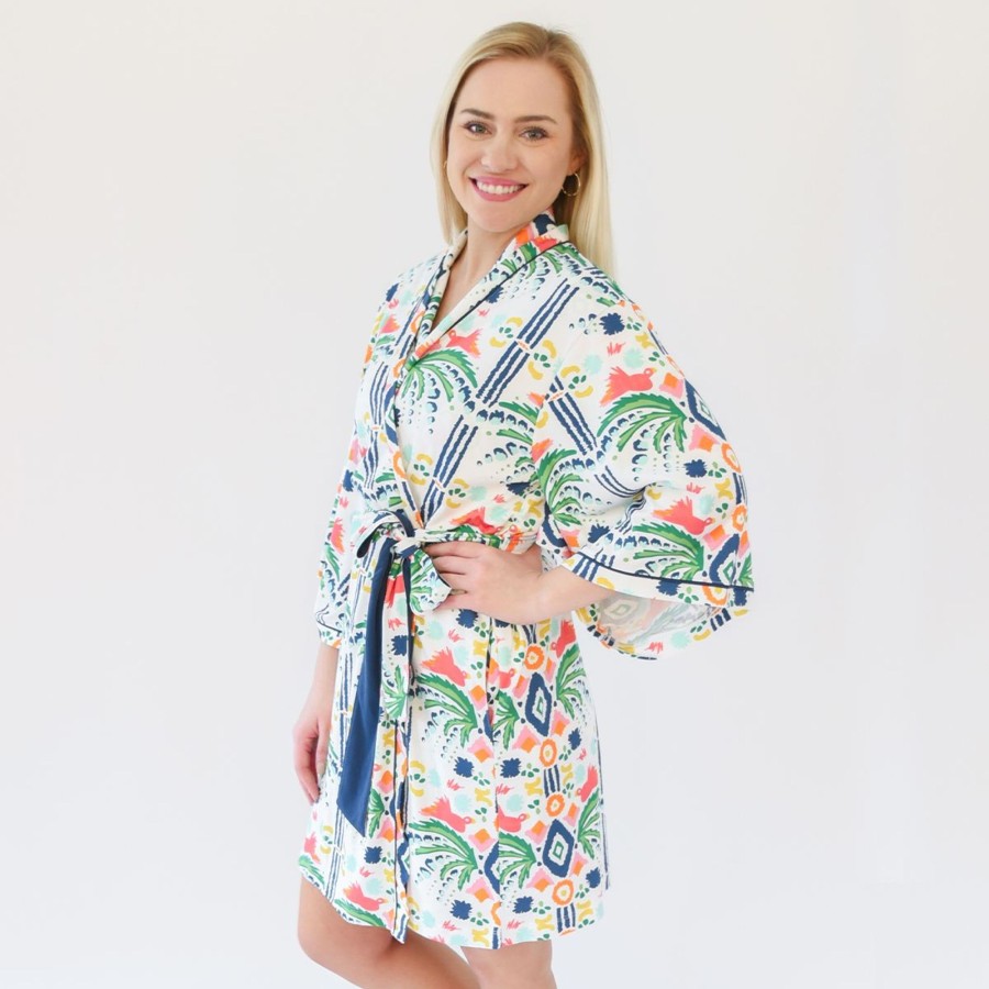 Women Emily McCarthy Sleepwear | Pima Dressing Gown-Jungle Ikat