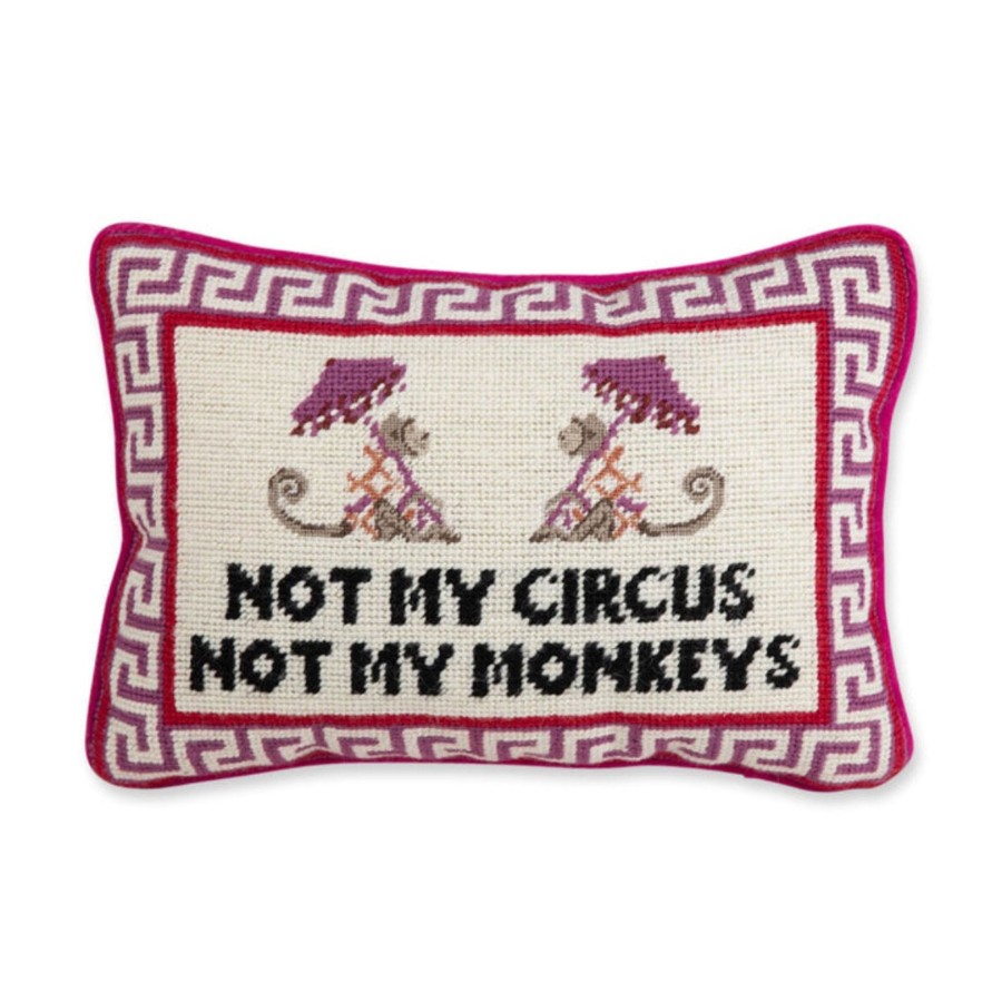 Home Furbish | Not My Circus Needlepoint Pillow