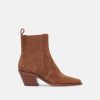 Women Dolce Vita | Senna Booties In Chestnut Suede