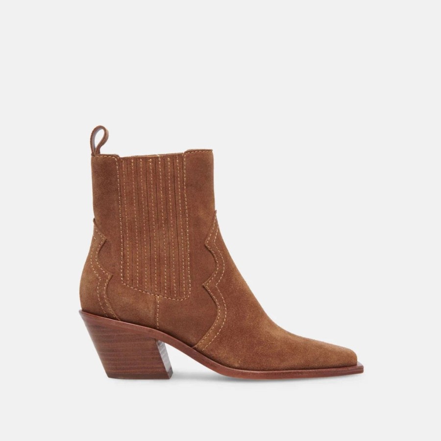 Women Dolce Vita | Senna Booties In Chestnut Suede