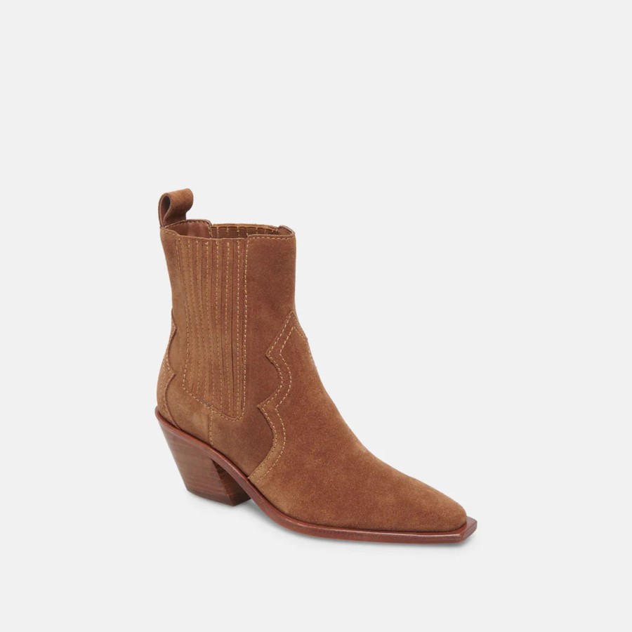 Women Dolce Vita | Senna Booties In Chestnut Suede