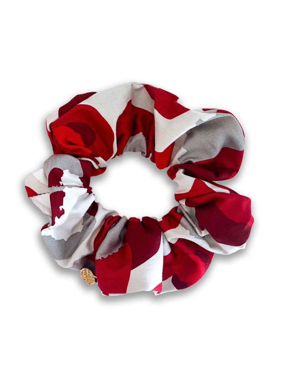 Women Emily McCarthy | Emily Mccarthy Signature Scrunchie-Burgundy Collegiate Cheetah