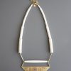 Women David Aubrey Jewelry | Geometric White Stone Triangle Necklace