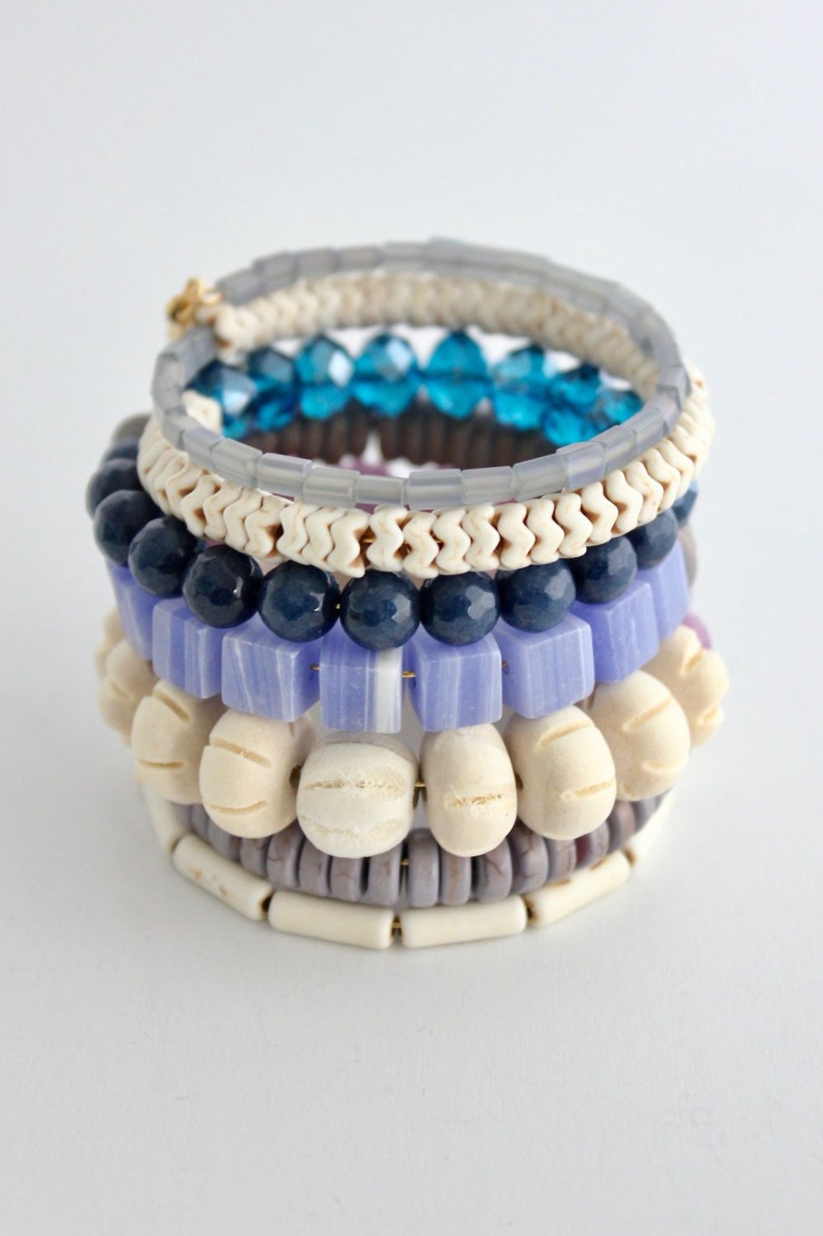 Women David Aubrey Jewelry | Blue And Grey Wrap Bracelet