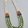 Women David Aubrey Jewelry | Three Strand Grey And Green Necklace