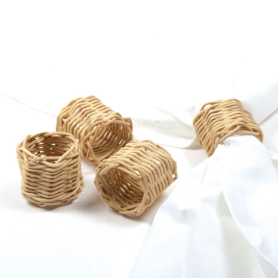 Home 8 Oak Lane | 4Pc Napkin Ring Set-Rattan