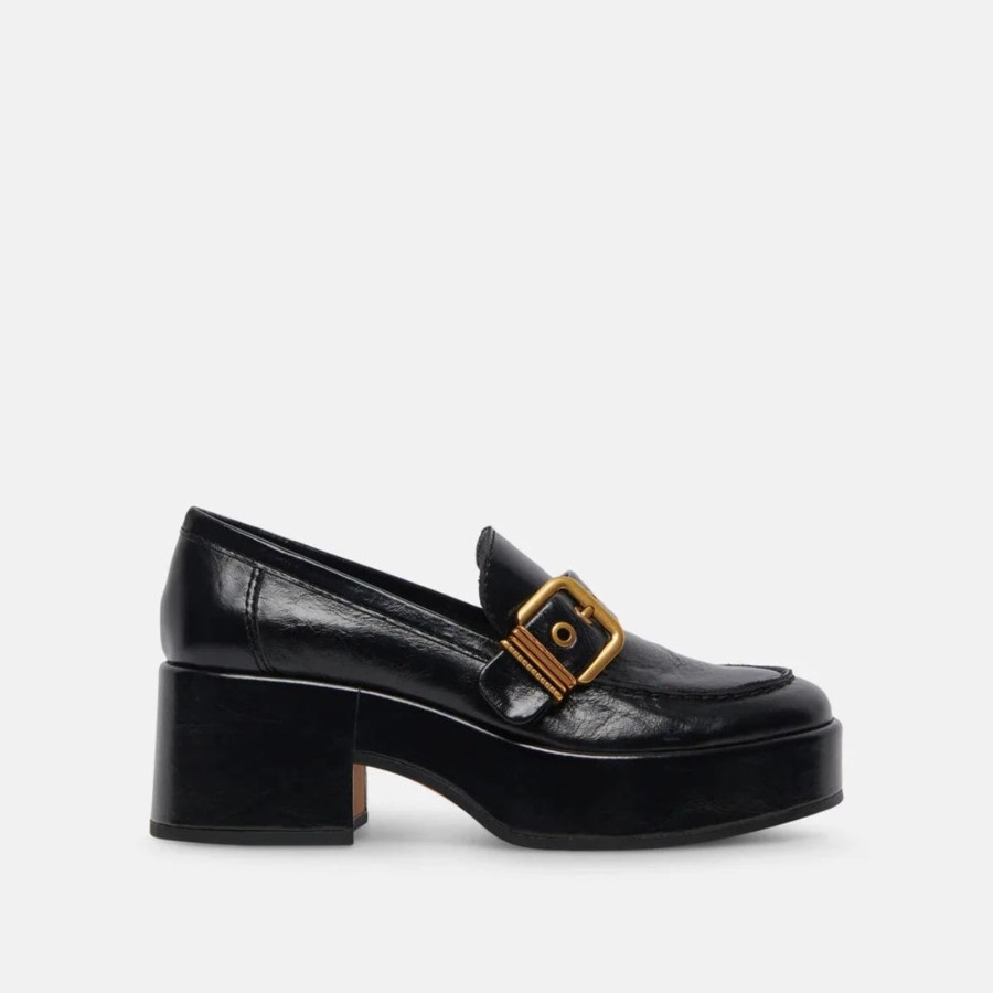 Women Dolce Vita | Yonder Loafers In Midnight Crinkle Patent