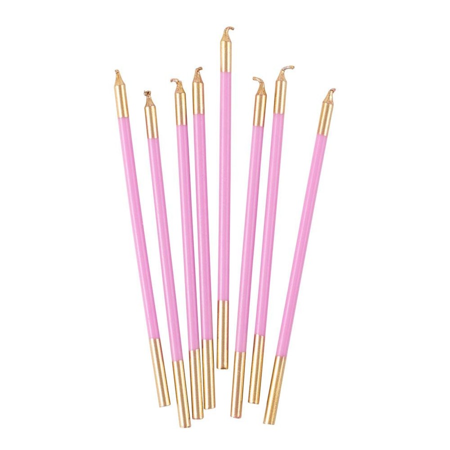 Home Caspari | Set Of Candles-Candy Pink